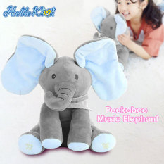 HelloKimi đồ chơi Đồ chơi nhồi bông Voi Stuffed Toys Peekaboo Elephant Toys Soft Plush Toys Music Peek-a-boo Elephant Doll Electric Plush Toys Hide-and-seek Elephant Soothing Baby Toys