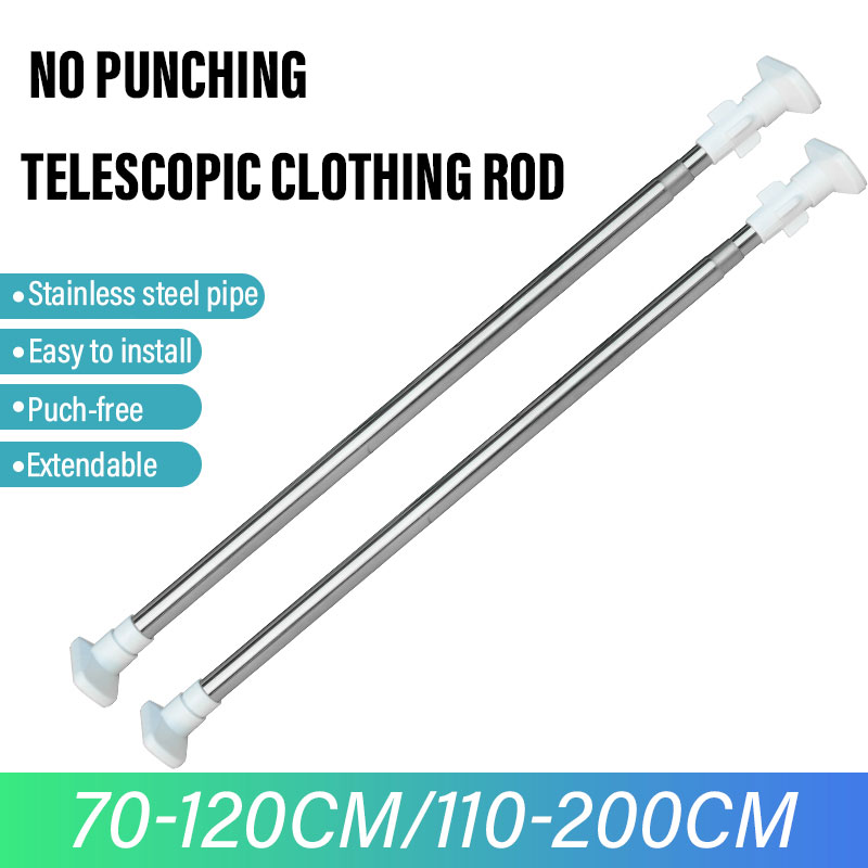 Stainless Steel Telescopic Rod Household Free Punching - Temu