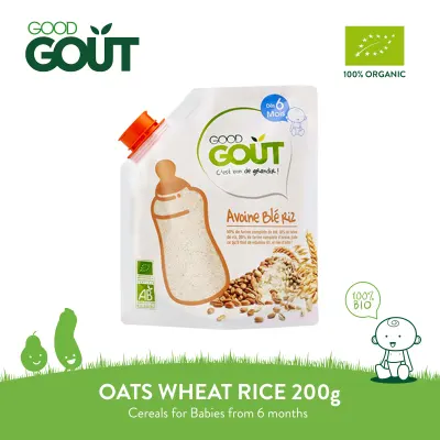 GOOD GOUT Oats Wheat Rice 200g Organic Cereal for Babies 6 months+