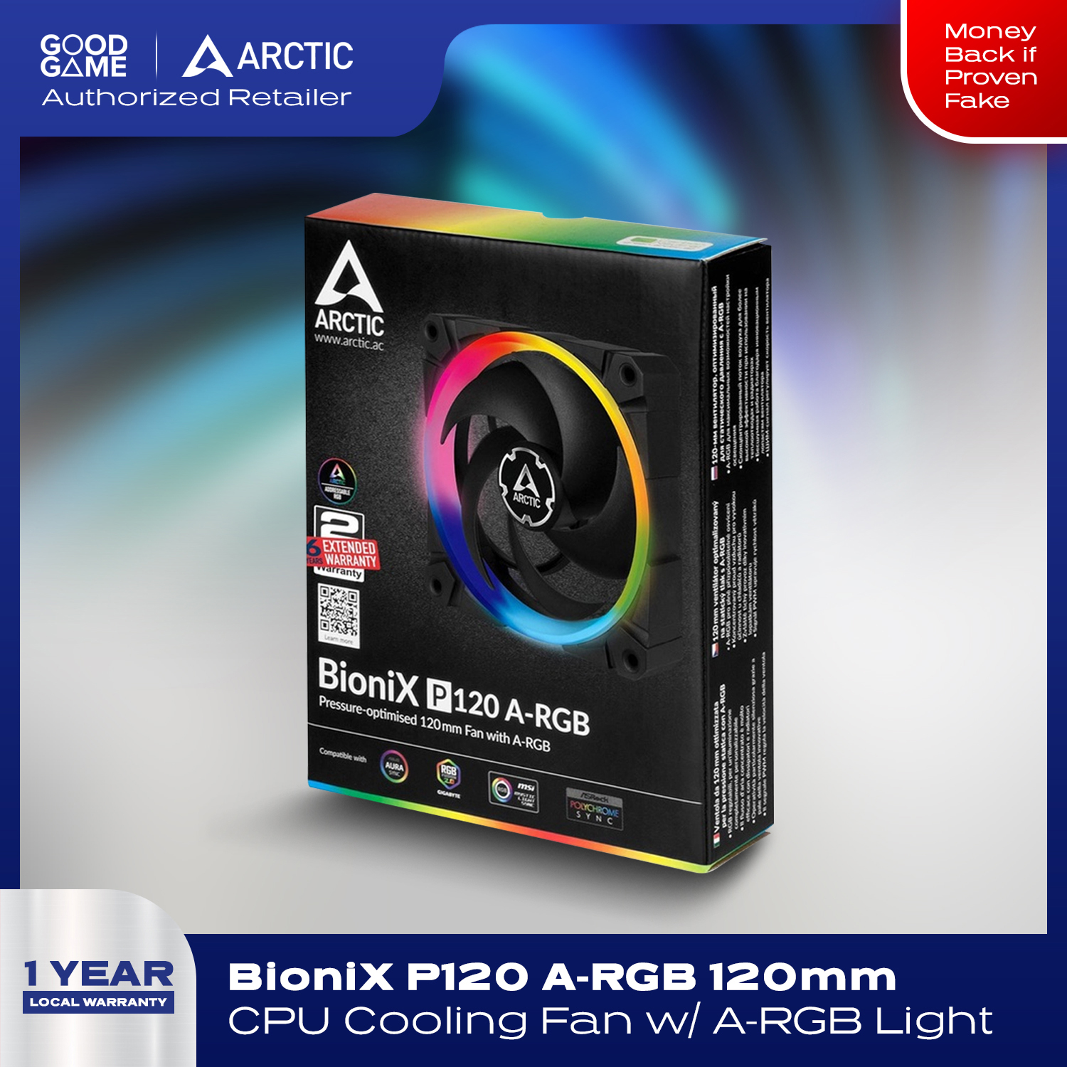 Arctic BioniX P120 A-RGB 120 mm Pressure-Optimized CPU Cooling Fan with ...