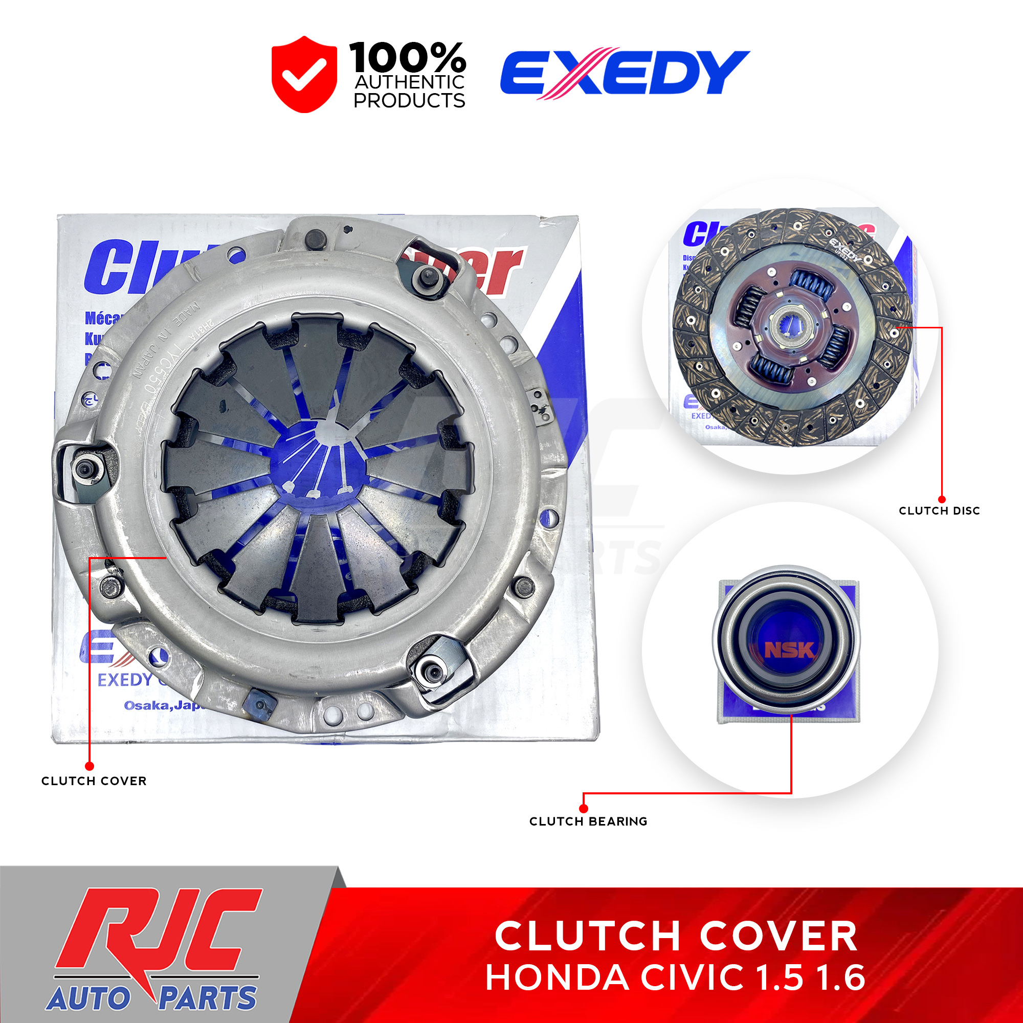 Exedy Clutch Kit Honda Civic 1.5/1.6 Vtec , Honda City ( Pressure Plate