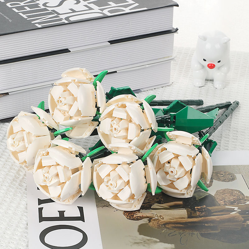 Lego Rose Flowers DIY Toys Building Blocks Toys for Girlfriends Romantic Valentine's  Day Present