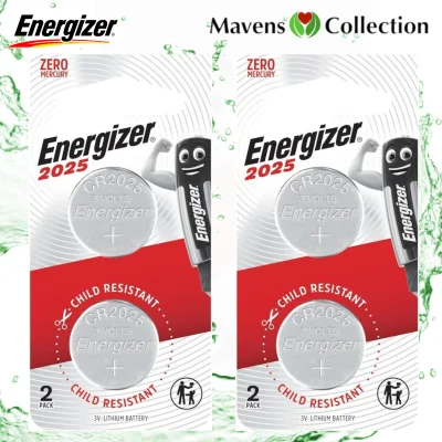 Energizer CR2025 3V Lithium Coin Batteries Zero Mercury 4pcs by Mavens Collection