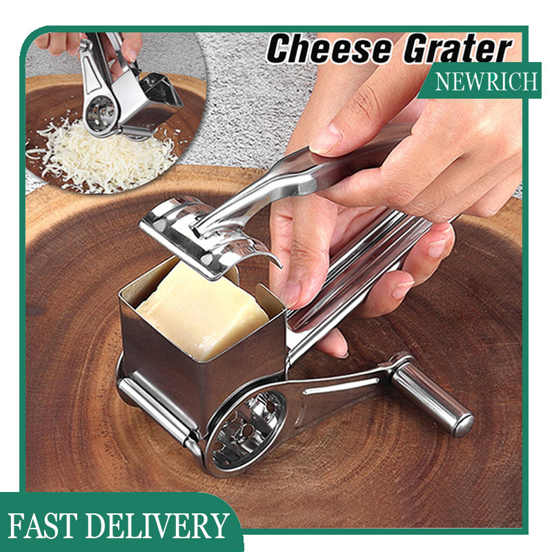 Rotary Cheese Grater Stainless Steel Cutter Hand Slicer Butter Chocolate  Grinder