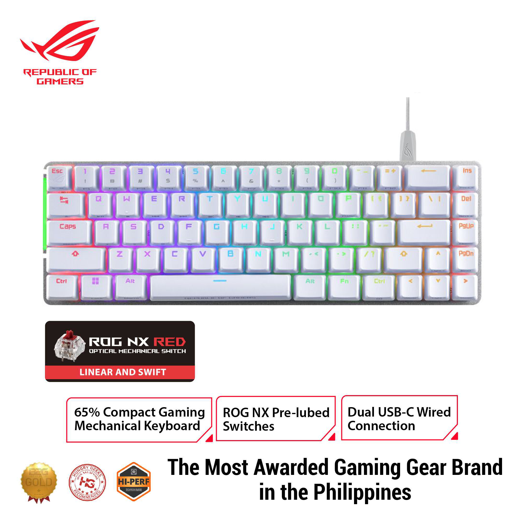 Clavier gamer ASUS ROG Falchion Ace White