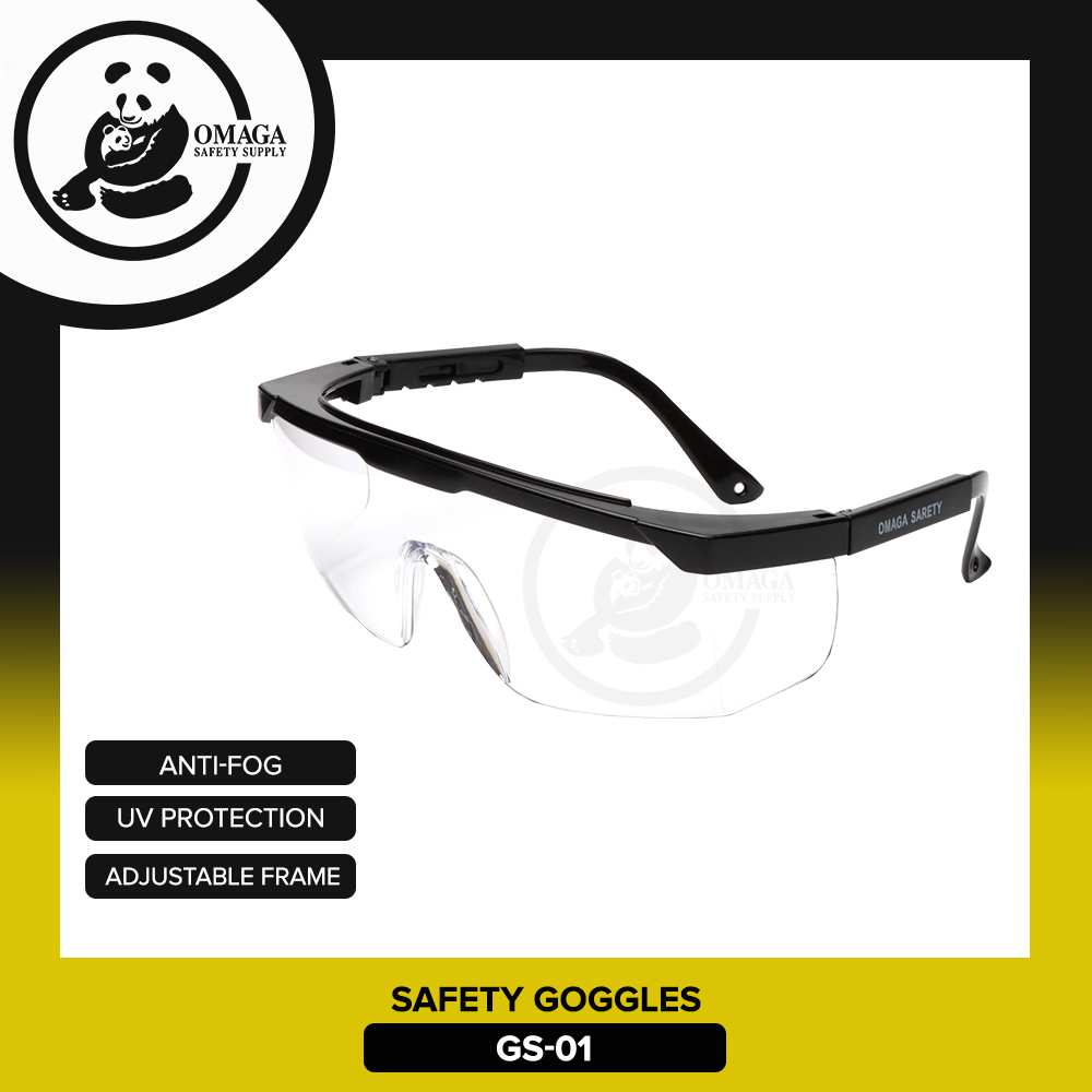 Omaga Safety Goggles Black and White Heavy Duty High Quality Indoor and
