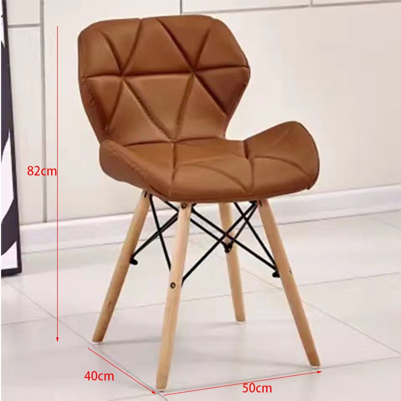 office chair bedroom leather makeup chair Solid wood Nordic modern lazy