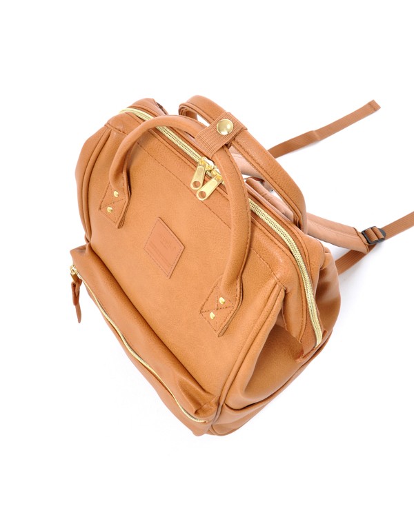 anello Faux Leather Mini Backpack - Ivory/Pink Beige (AT-B1212 I/P