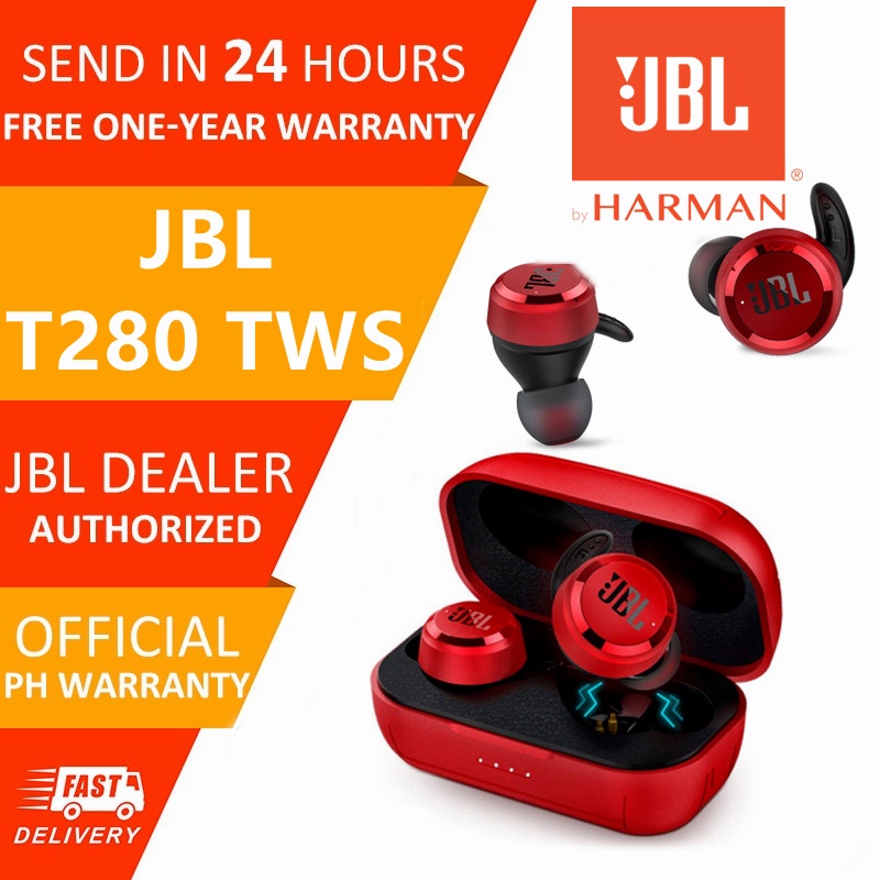 Jbl t280 tws discount bluetooth wireless earbuds