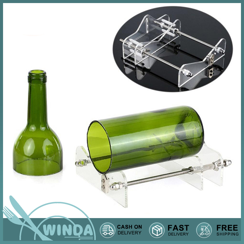 Wine Glass Bottle Cutter Machine Beer Jar DIY Screw Art Recycle Hand Tool Kit 