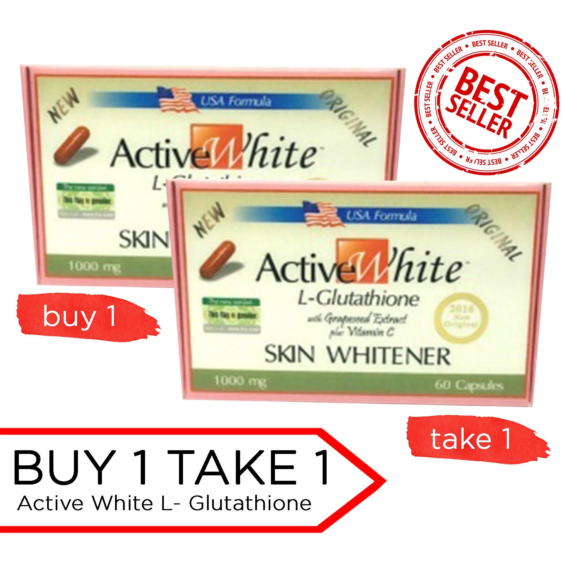Authentic Active White L- Glutathione Capsule Best Seller Skin Whitener (US  Based) BUY 1 TAKE 1