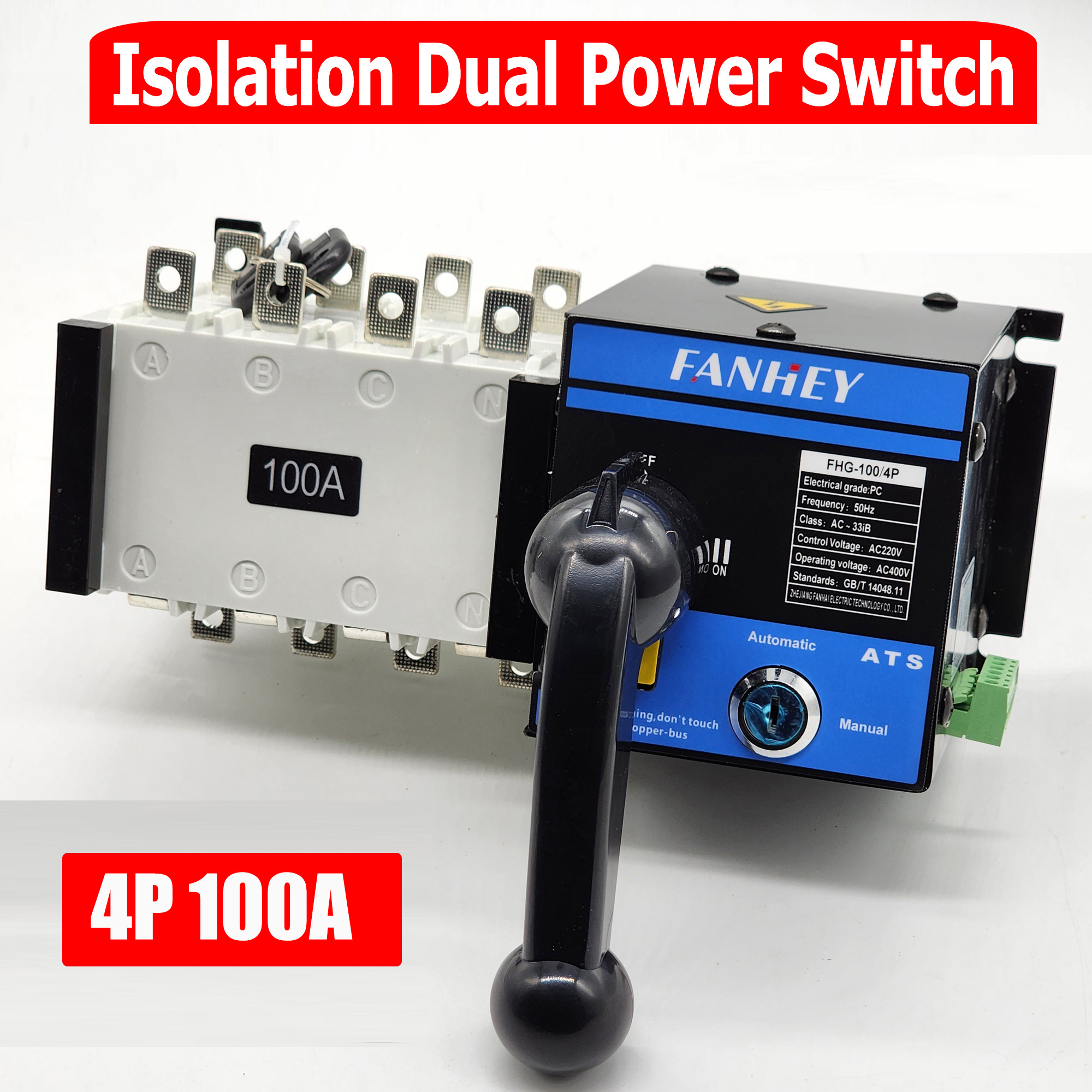 【Local Delivery】ATS 4P 100A 400V dual power supply ATS automatic ...