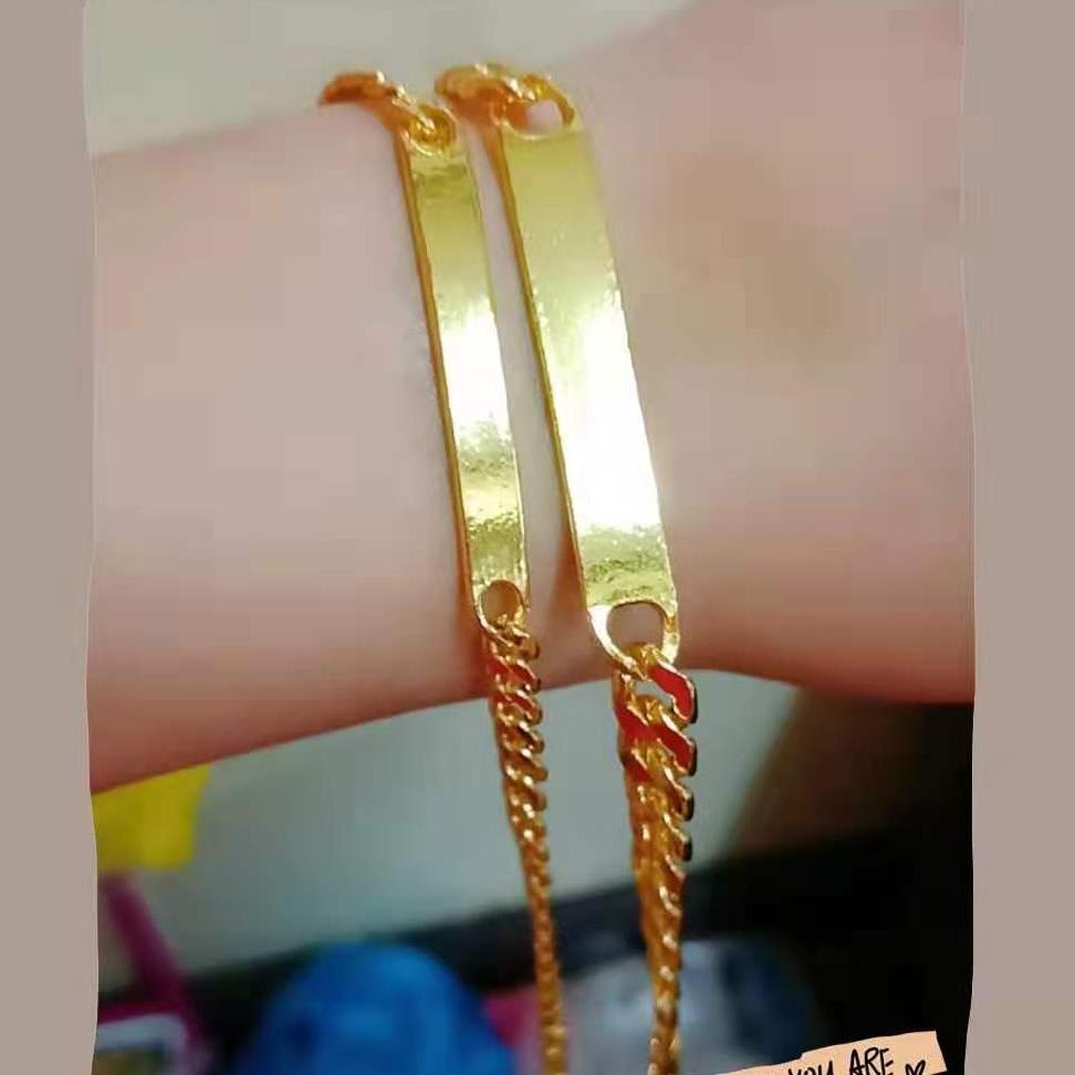 Gold Heart Couple Bracelets Black and Gold-iangel.vn