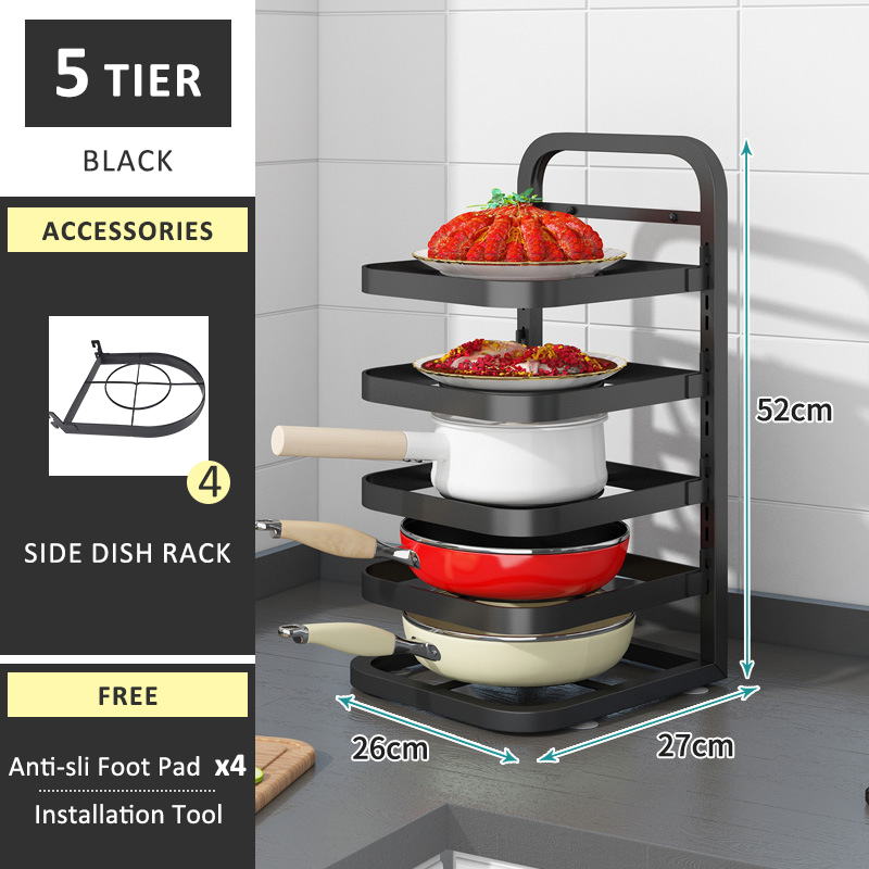 Lifinity Adjustable Pots Rack Kitchen Countertop Organizer Racks