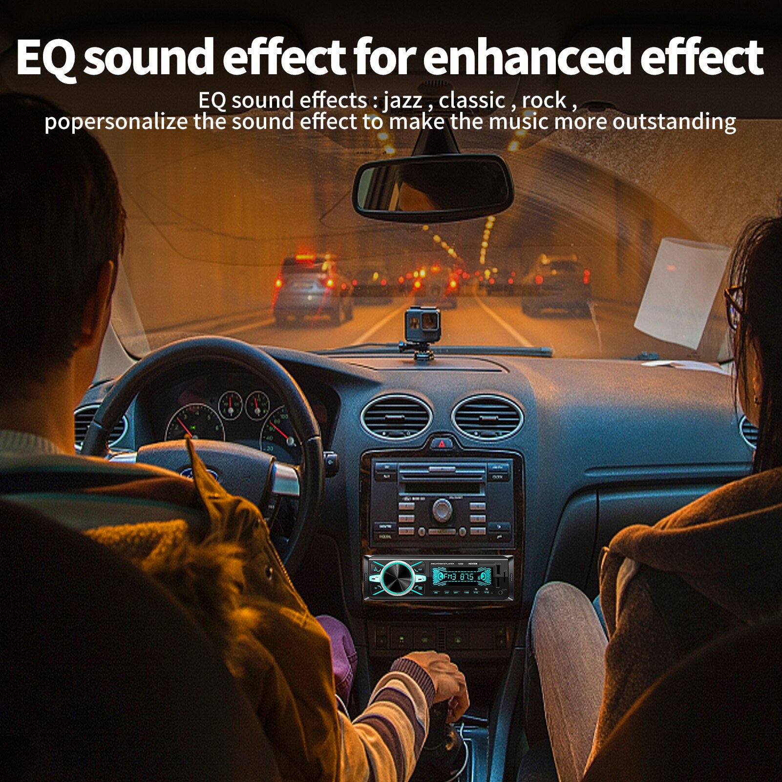 7 Colors Digital HD LCD Display Car Stereo Receiver Full View VA Car