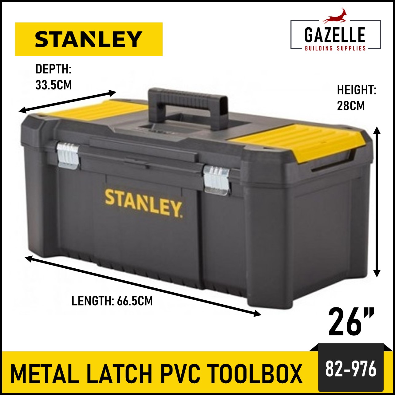Stanley 19 Metal & Plastic 3 Compartment Toolbox