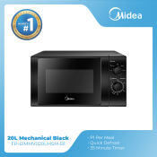 Midea 20L Black Microwave Oven with Timer and Defrost