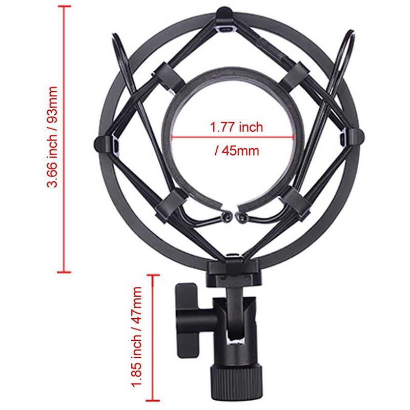 Microphone Shock Mount with Microphone Filter Windscreen Suspension Shock Mount Holder Clip