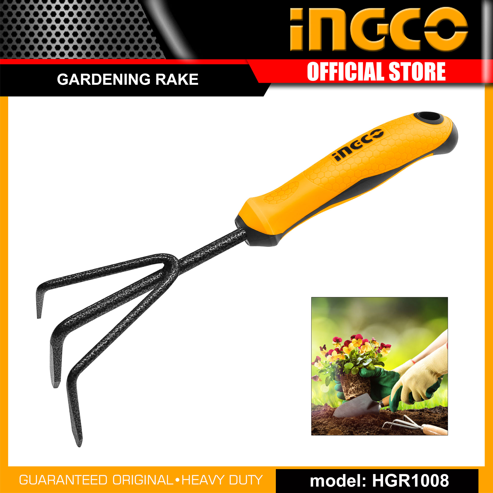 Ingco Rake INGCO Garden Rake Carbon Steel 300mm HGR1008 IHT | Lazada PH