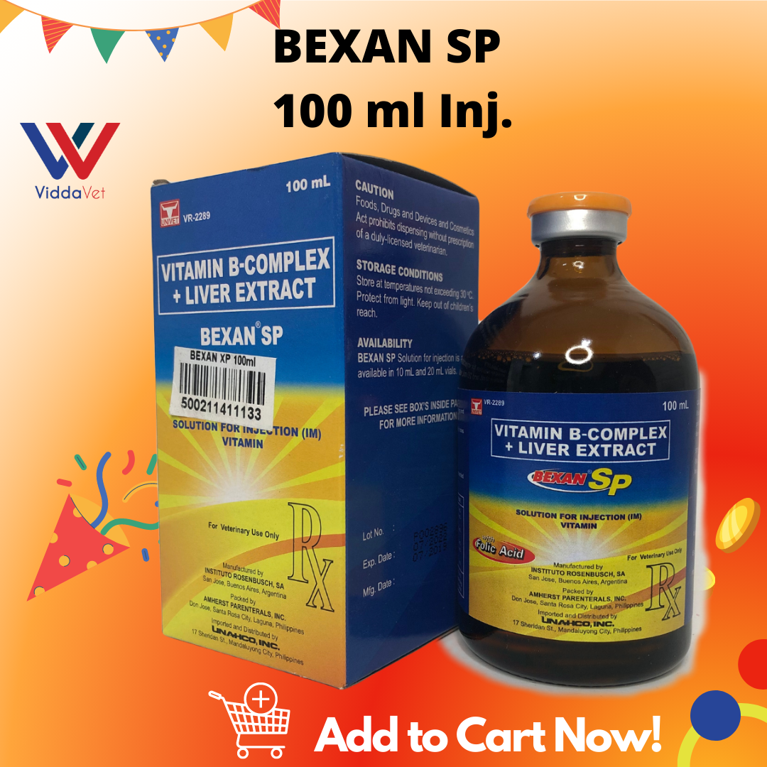 [VIDDAVET] Bexan SP I.njectable Vitami + Liver Extract 100 mL