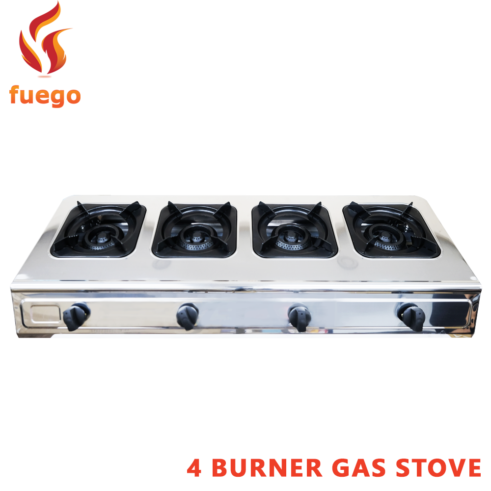 4 Burner Linear Style Stainless Steel Gas Stove FUEGO FG