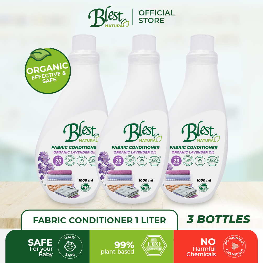 Blest Natural Fabric Conditioner - Organic Lavender Oil 1000ml x 3 ...