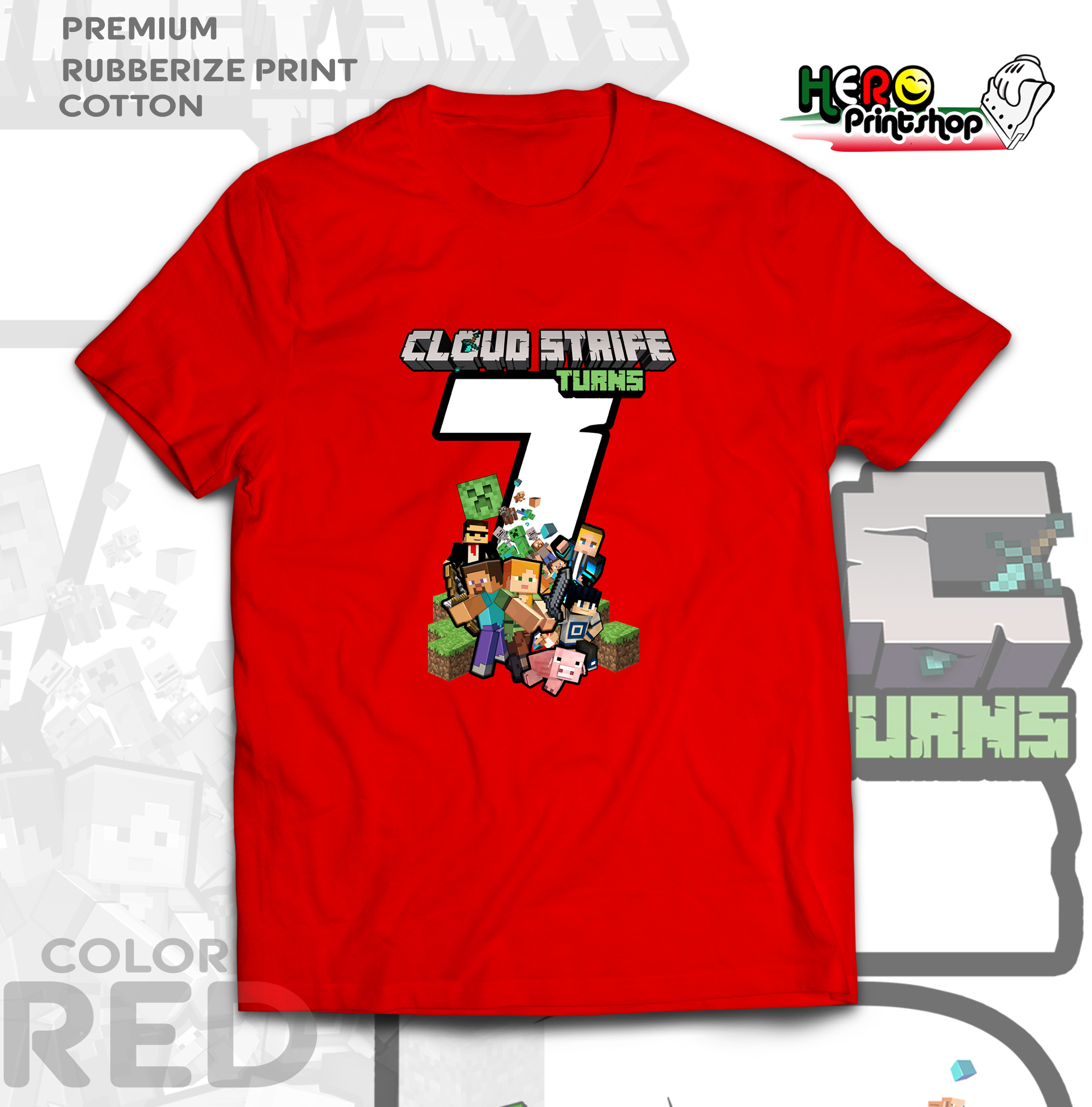 minecraft 7th birthday shirt