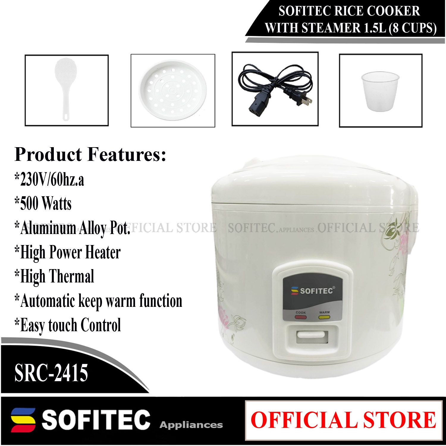 SOFITEC RICE COOKER ORIGINAL JAR LID COVER 1.0Liters/1.5Liters/1 ...
