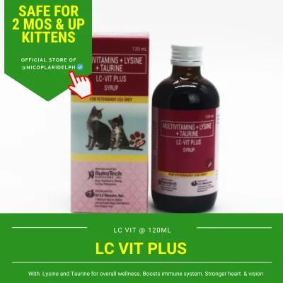 LC Vit Plus Multivitamins, Lysine and Taurine for Kittens and Adult Cats (120ml)