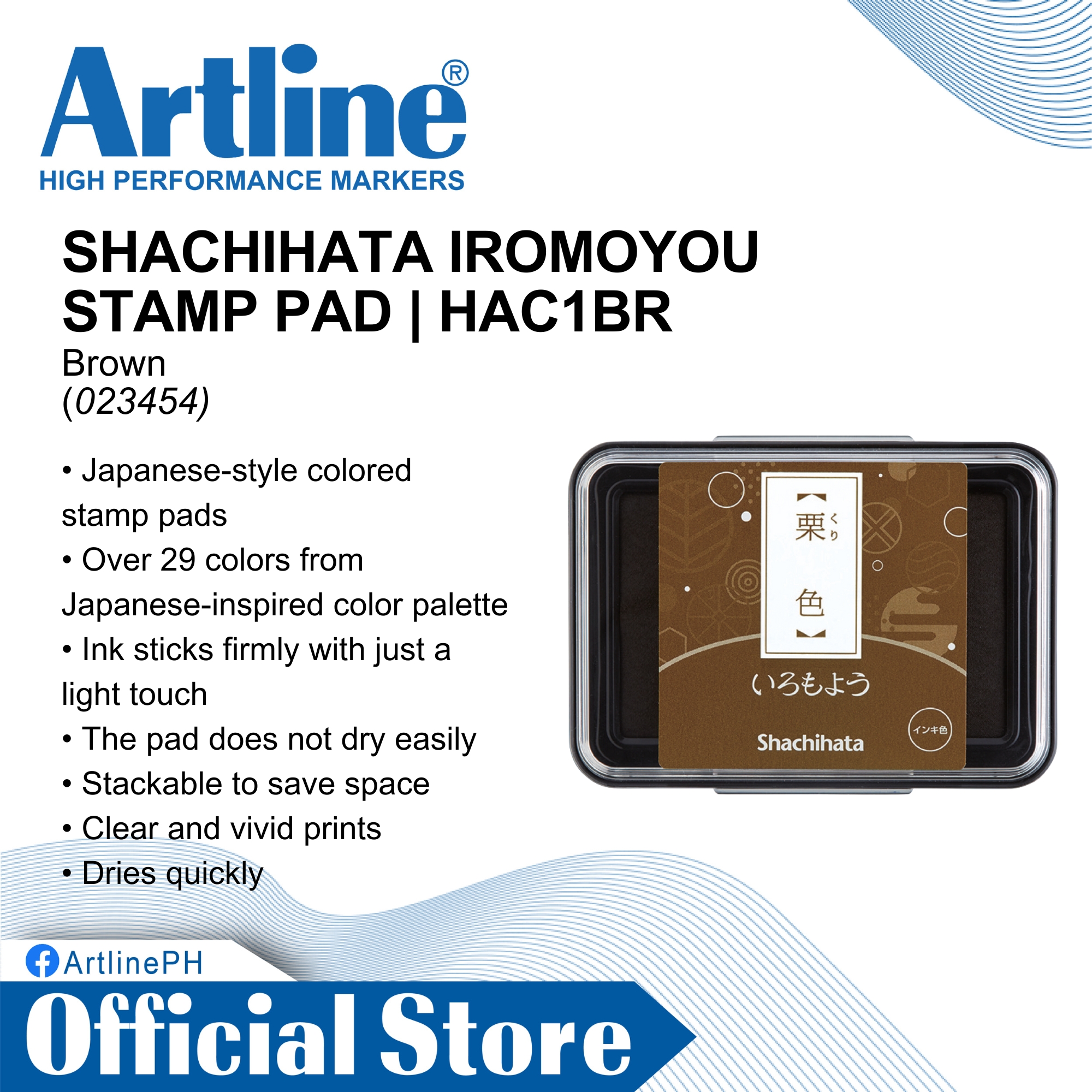 Shachihata Stamp Pad - Japanese Traditional Color Iromoyo - Shiny Black