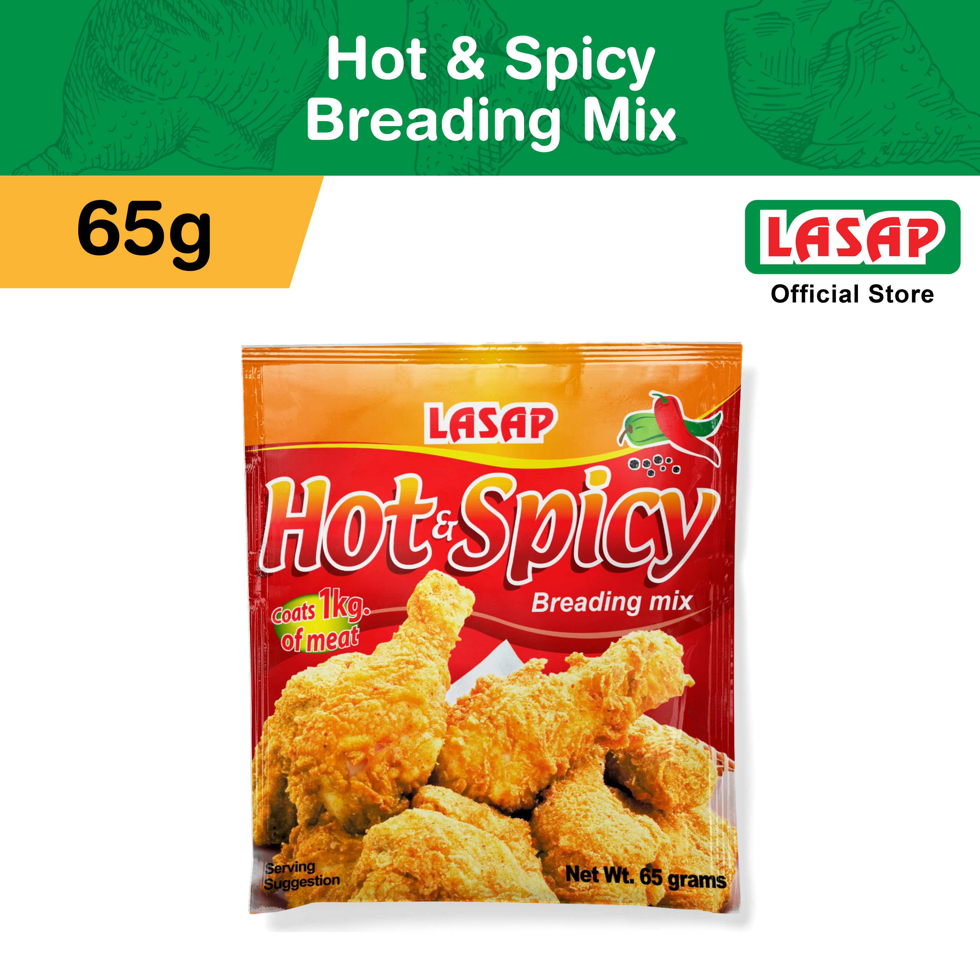 Lasap Hot and Spicy Breading Mix 65g For 1Kg Meat Lazada PH