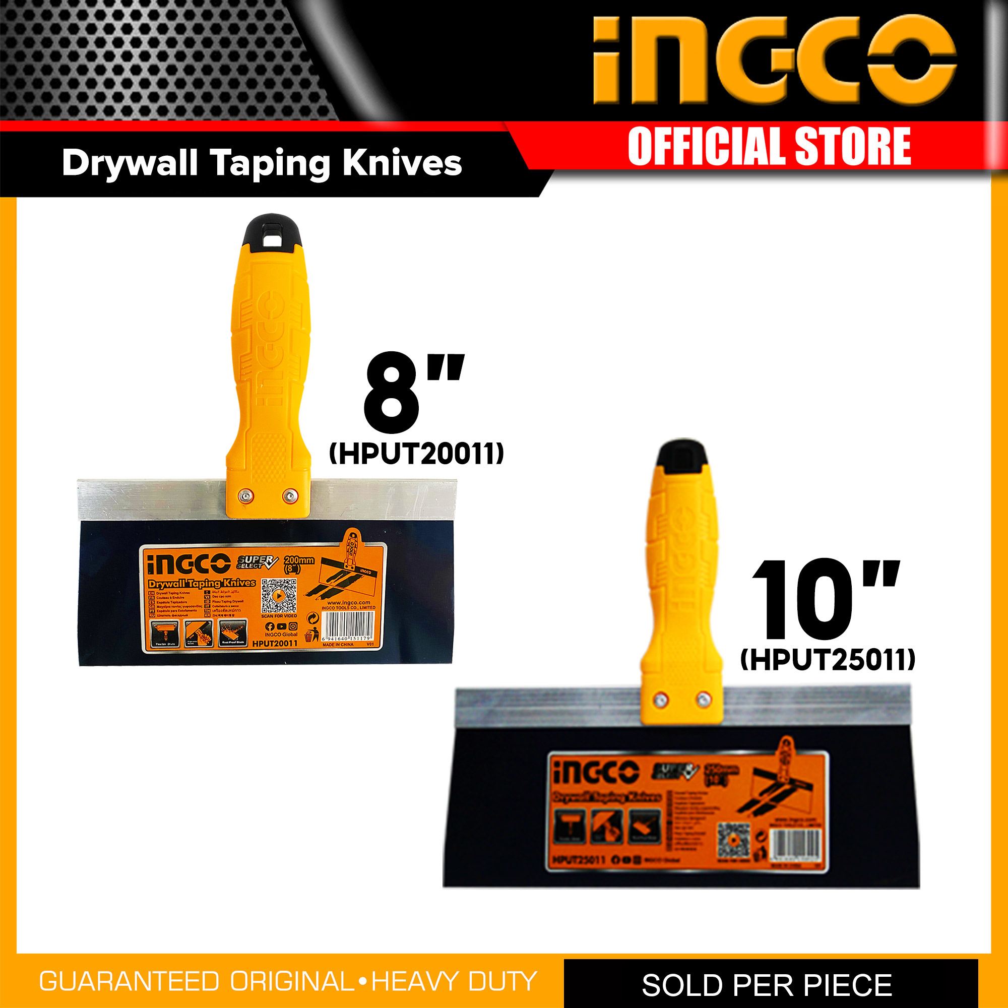 INGCO Flexible Drywall Taping Knives Rustproof Blade 8" HPUT20011 10