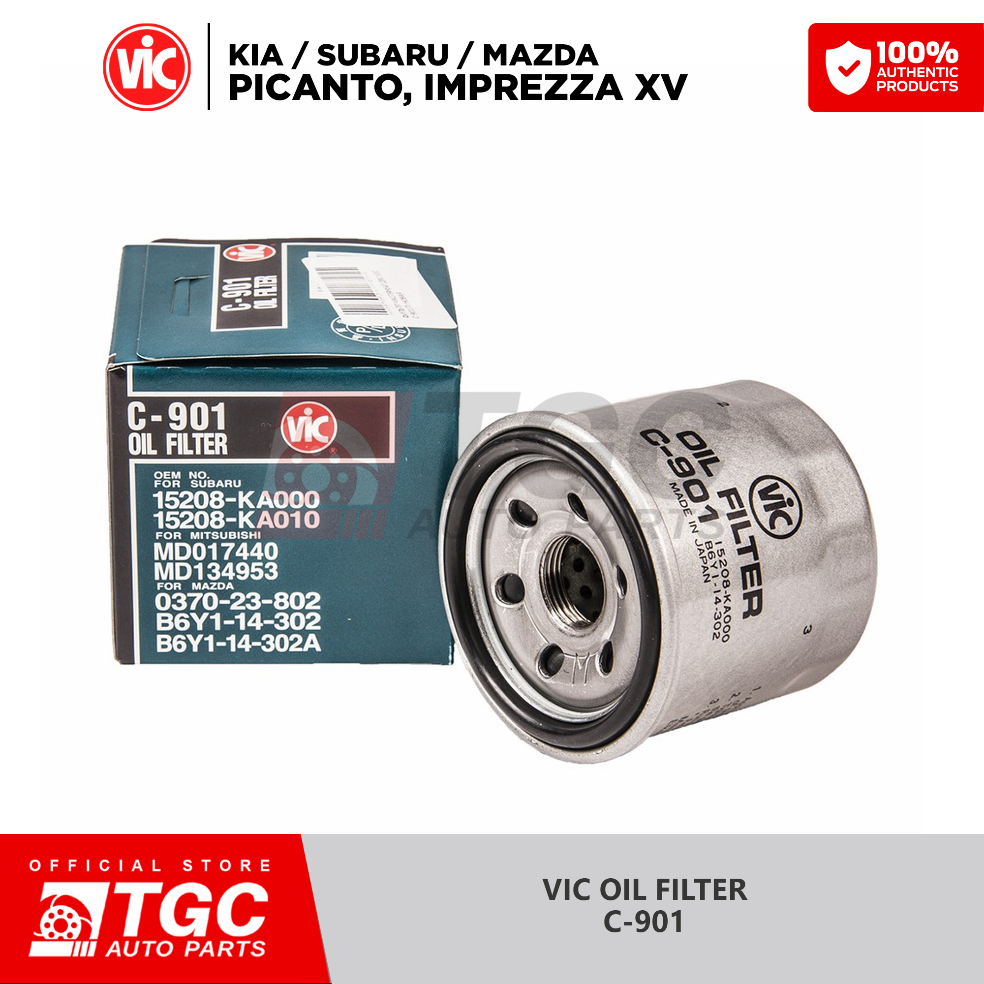 Vic Oil Filter C-901 for all Subaru models / Toyota 86 / Mazda 2 ...