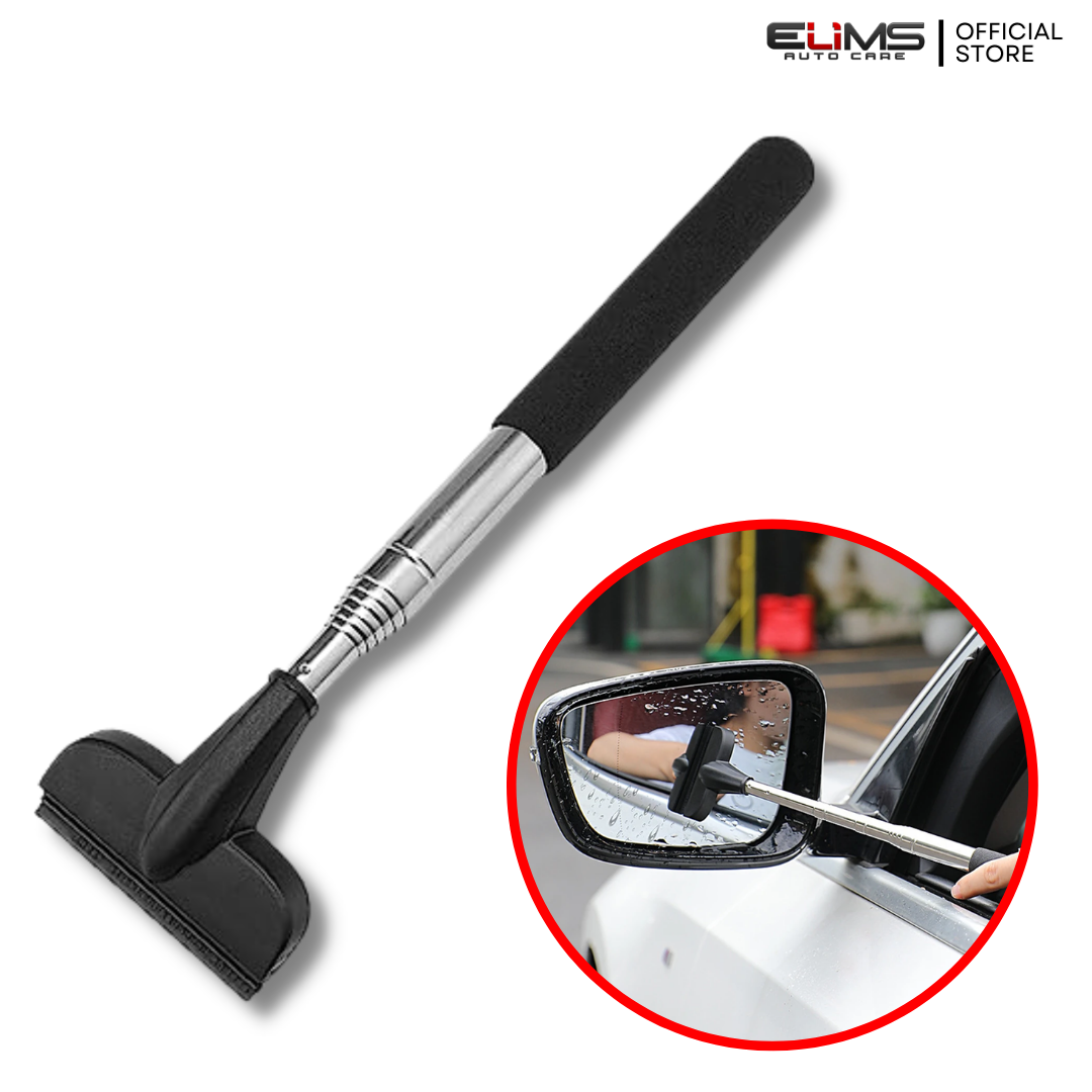 Car Universal Retractable Rearview Side Mirror Wiper Rain Cleaning Glass  Brushes