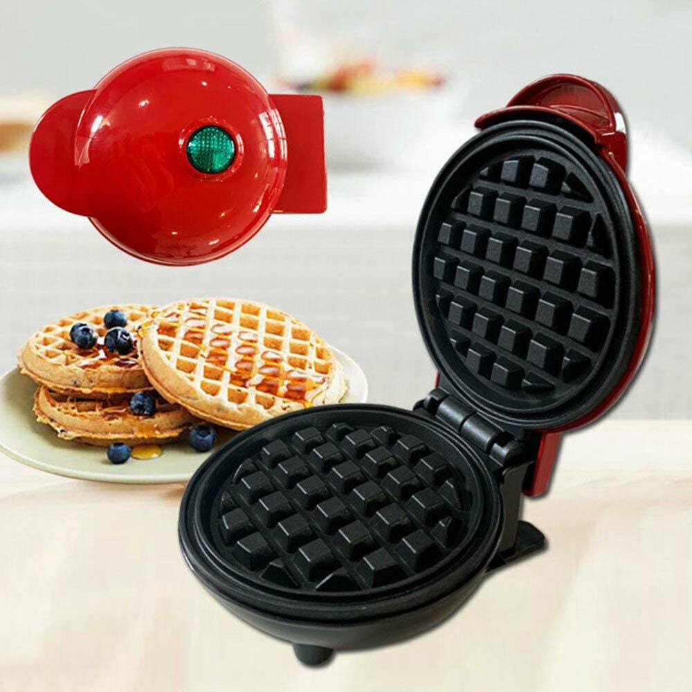 Mini Electric Waffle Maker Non-stick Pan Circular Bakeware Pancake ...