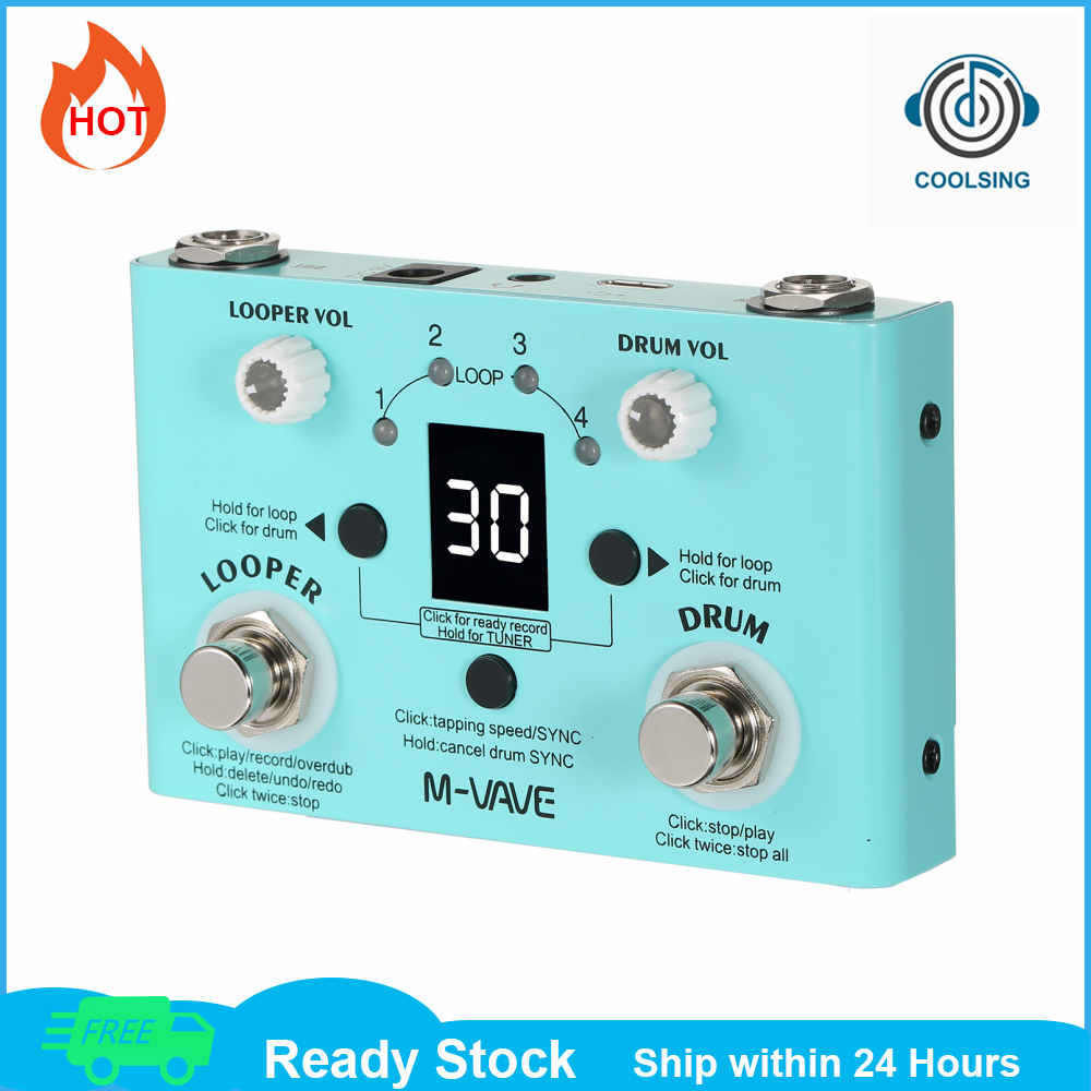 MVAVE LOST TEMPO Guitar Effect Pedal Mini 2in1 Drum & Looper