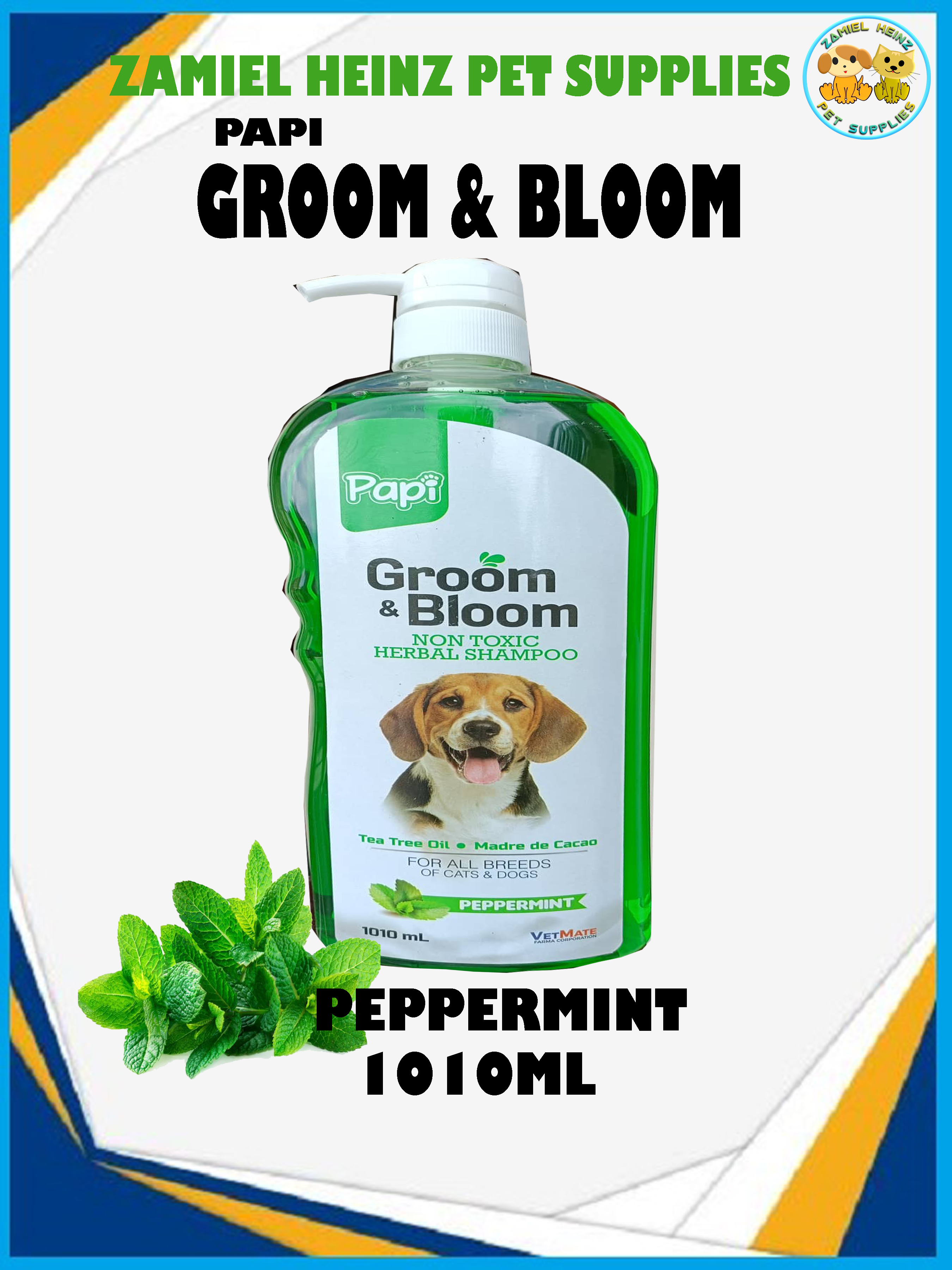 Papi Groom & Bloom Shampoo with Conditioner 1010ml PEPPERMINT Lazada PH