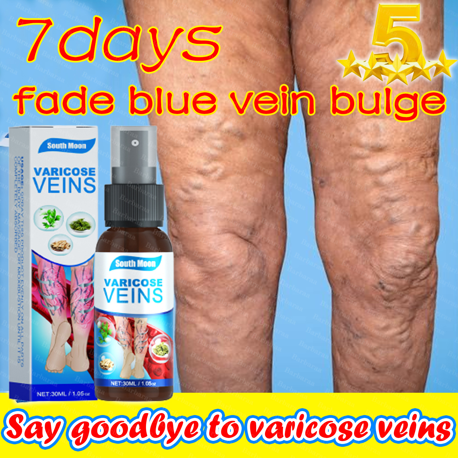 SouthMoon Varicose Vein Remover 30ml Treat vasculitis unblock blood vessels promote venous