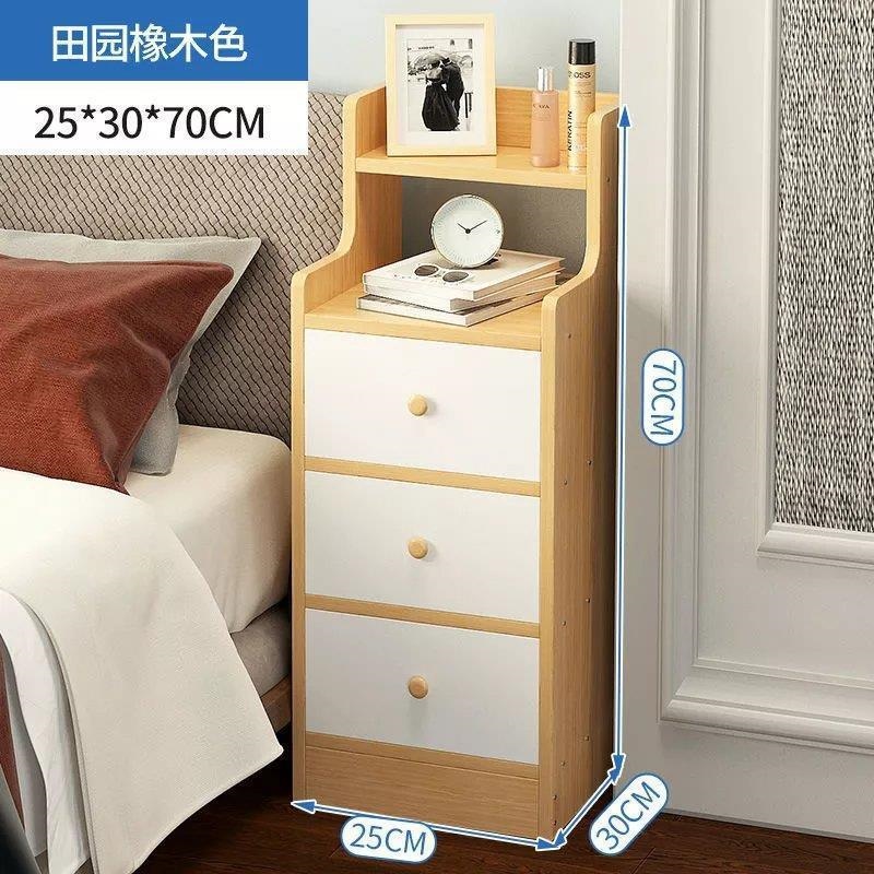 COD] Bedside table mini minimalist modern bedroom locker economical cabinet  shelf ultra-narrow bedside