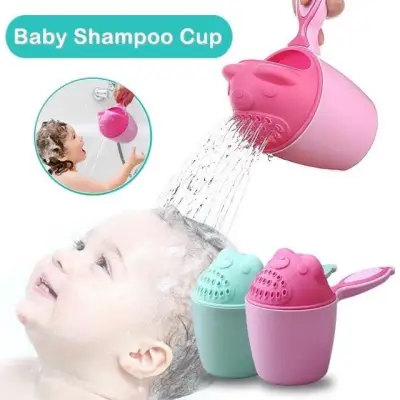 Cute Cartoon Baby Shampoo Cup Bathing Shower Spoons kids Washing shower cup