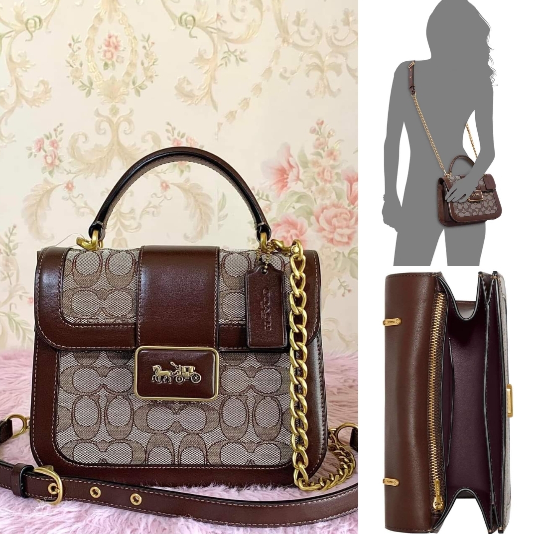 Guaranteed Authentic Coach Alie Top Handle In Signature Jacquard Ladies