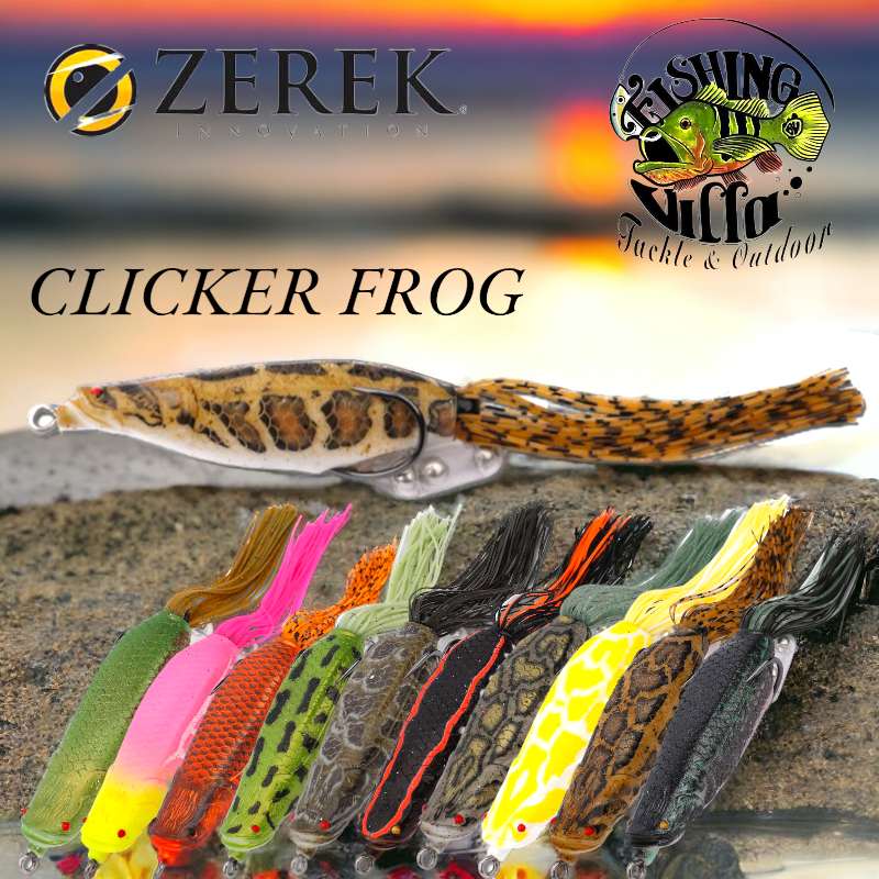 Zerek - Clicker Frog, 80mm, 22g ~ Origin Series ~ Weedless Frog Fishing  Lure