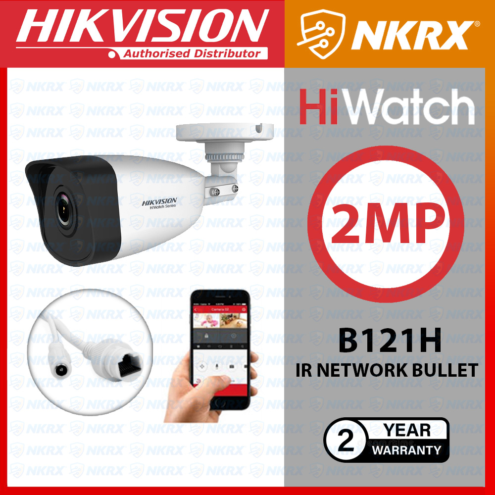 Caméra IP Hikvision HWI-B121H-C - Extérieur 2MP - Vision Nocturne 30m - IP67 - PoE Ou 12V