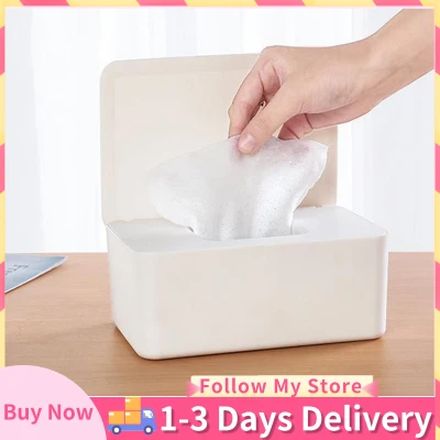 Mask Storage Box Multifunctional Dustproof Tissue Storage Box Case Wet Wipes Dispenser Holder with Lid for Face Cover
