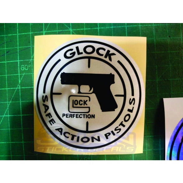 Glock Logo Round Sticker Decals for Car Motorcycles 4x4 inches