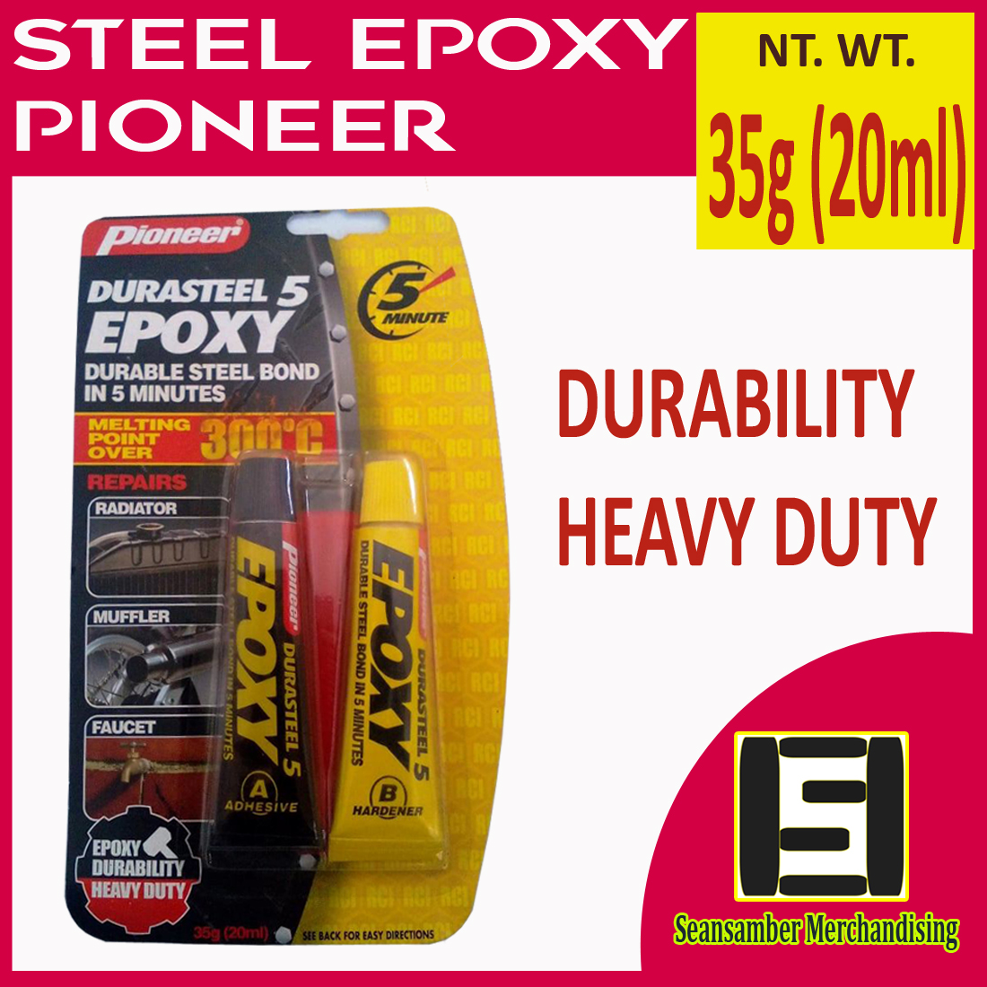 Steel Epoxy Pioneer Durasteel 5 35g (20ml) Lazada PH
