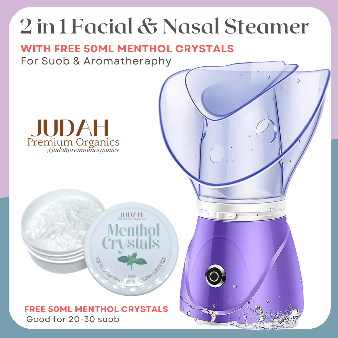 2 in 1 Face and Sinus Steamer with free 30g Menthol Crystals for Suob