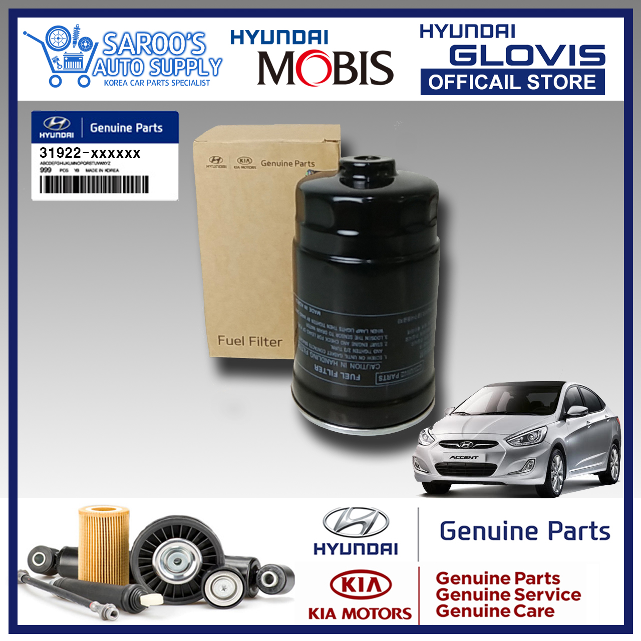 [Genuine] Fuel Filter For Hyundai Accent , 2011-2018 , CRDI , Original ...