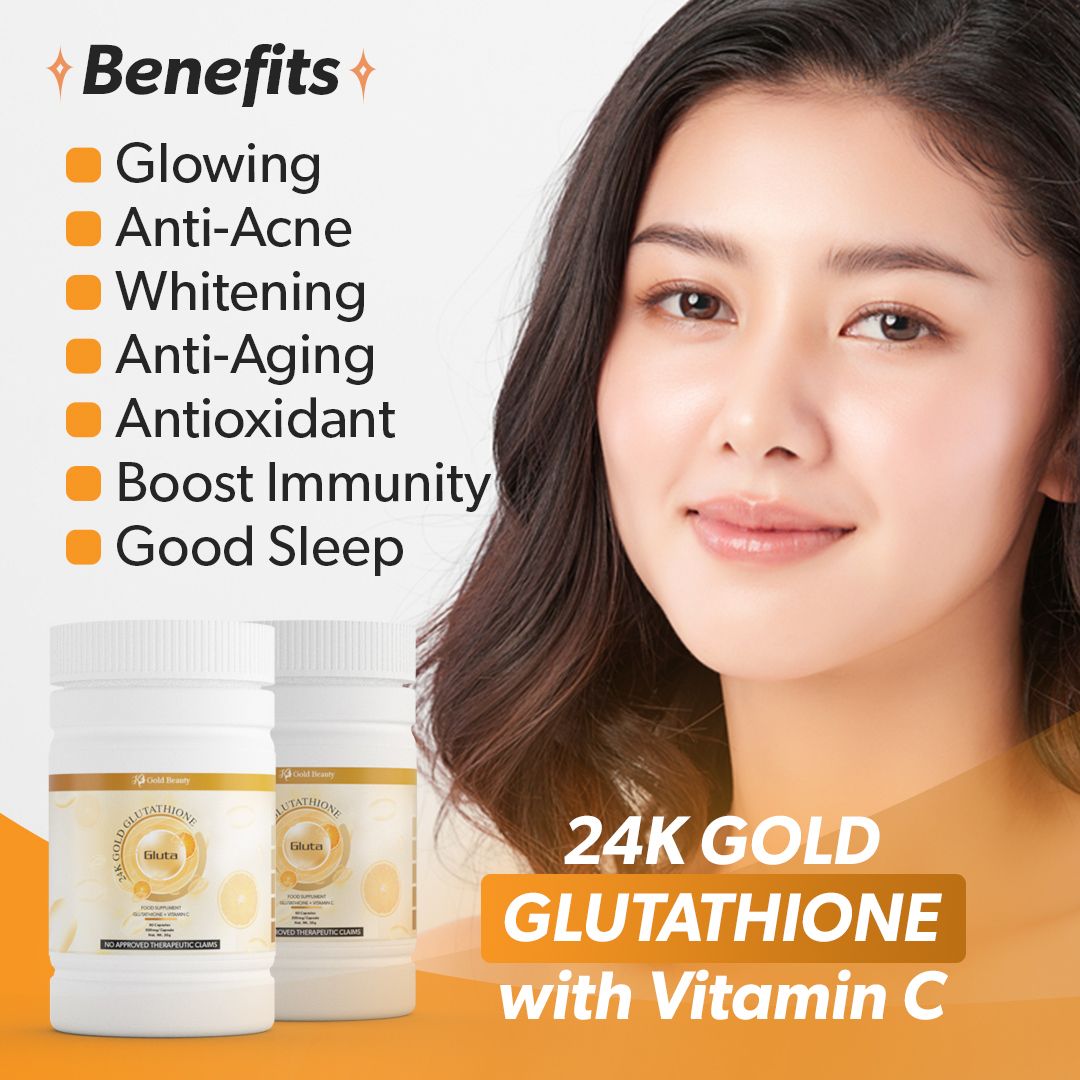 GLUTATHIONE + VITAMIN C by K GOLD BEAUTY Skin Whitening ,Boost Immune