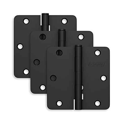 Schlage 3.5" Door Hinge with 1/4" Radius Round Corner in Matte Black (3